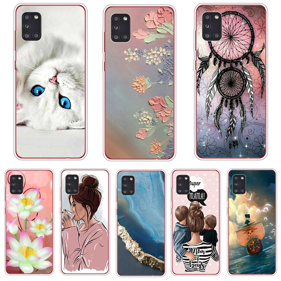 Pre prípad samsung galaxy A31 puzdro na kremík zadný kryt telefónu pre Samsung A31 Soft Case Bumper Coque Full Protect