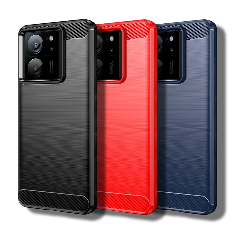 Pre prípad Xiaomi 13T Pro pre Xiaomi 13 T 13T Pro 5G Cover 6,67 palca uhlíkových vlákien proti nárazu Silikone Silikone pre Xiaomi 13T 5G