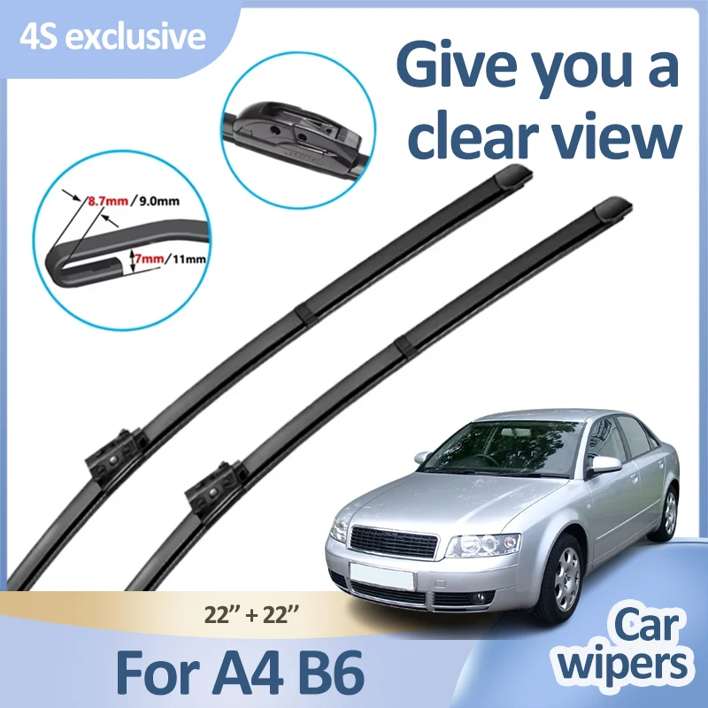 Pre príslušenstvo Audi A4 4 Avant B6 8E 8H 2001 ~ 2005 2003 Automobilový predný stierač čepele čelné sklo WinShield
