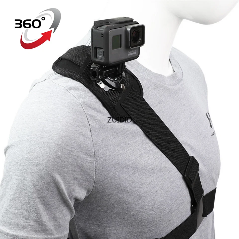 Pre príslušenstvo Go Pro 360 ° Prskový popruh zväzku pre GoPro Hero 12 11 10 9 8 7 6 5 4 SJ4000 pre Xiaomi Yi Camera Ches