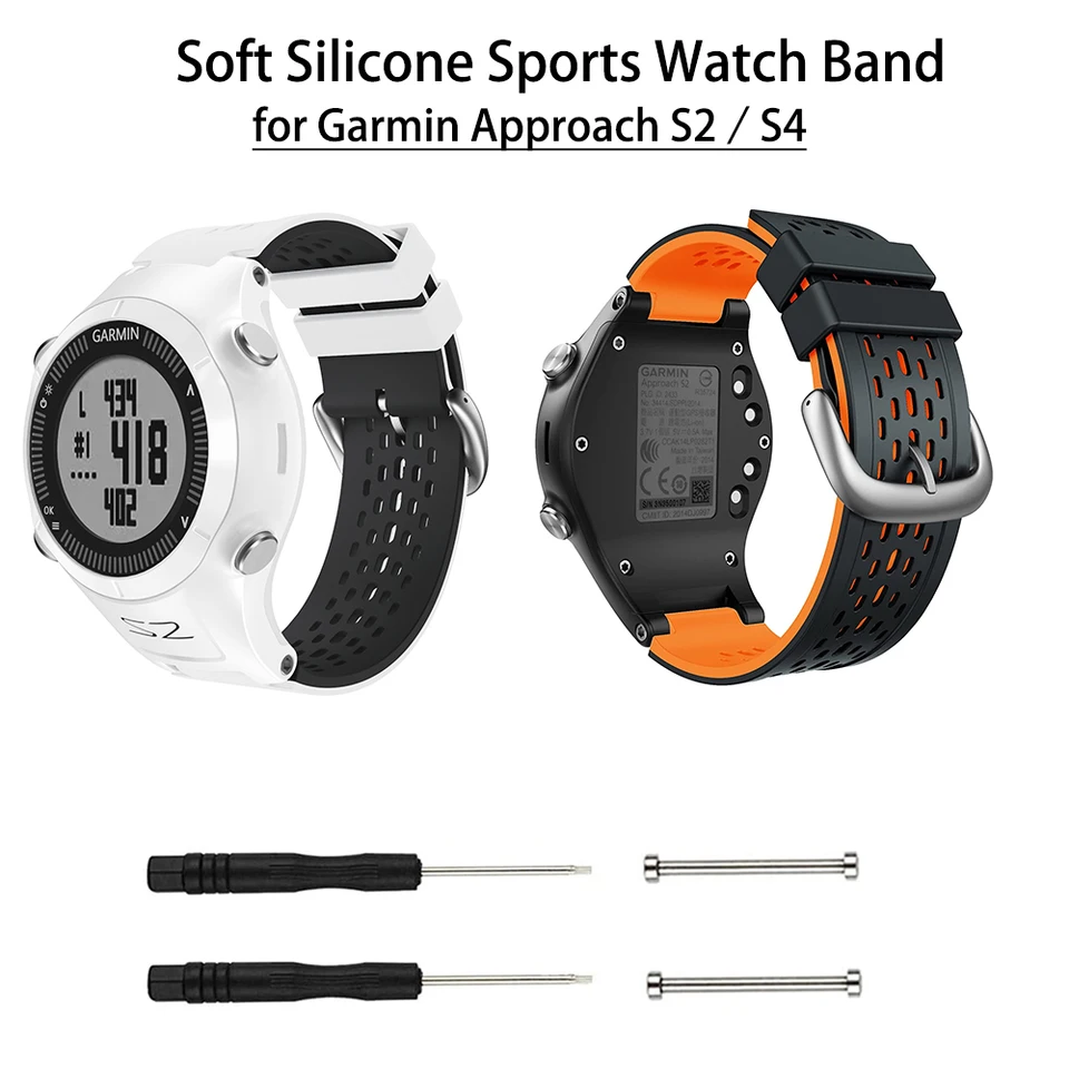 Pre prístup Garmin S2/S4 Sports Watch Remes s dvojitým silikónovým náhradným popruhom pre prístup S2/S4 GPS Golf Watch