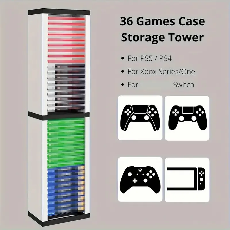 Pre PS5/PS4/Switch/Xbox Video Game Storage Tower (36Disc Blu-ray Disc Box)