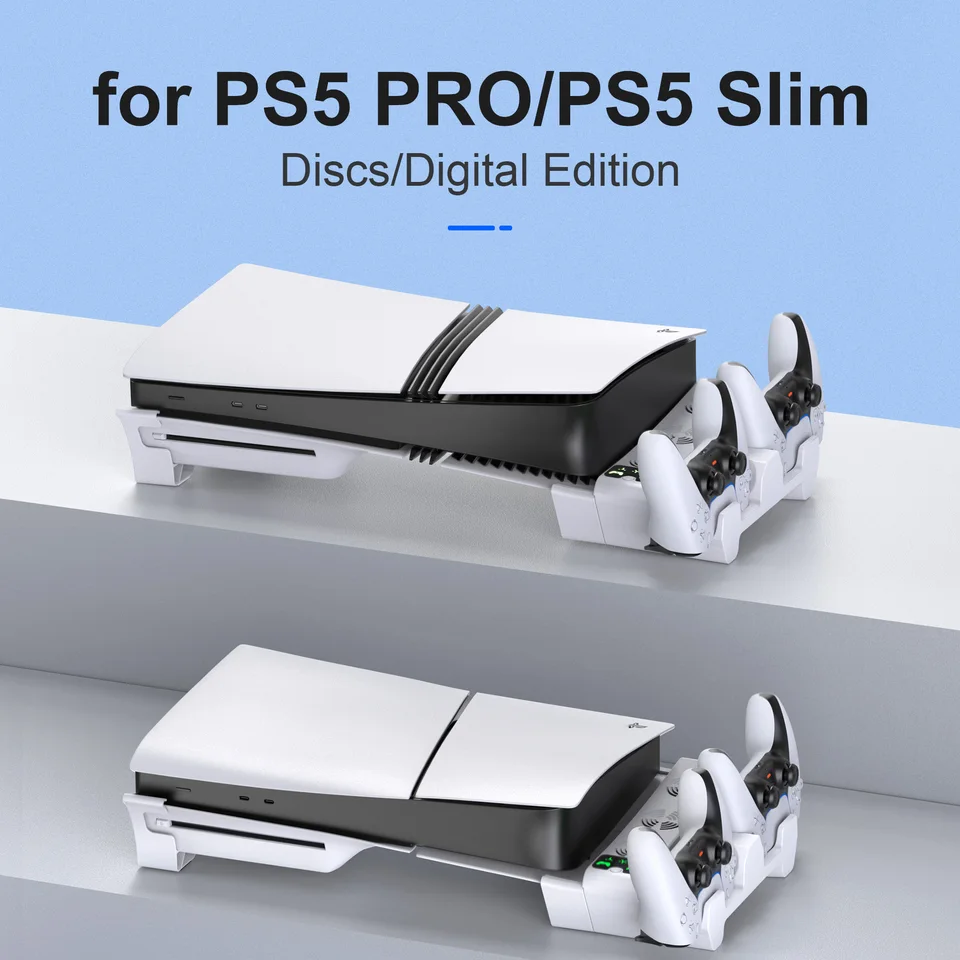 Pre PS5 Slim Console Desktop Base Ruck Ruck nabíjačka na nabíjačku Horizontálny stán