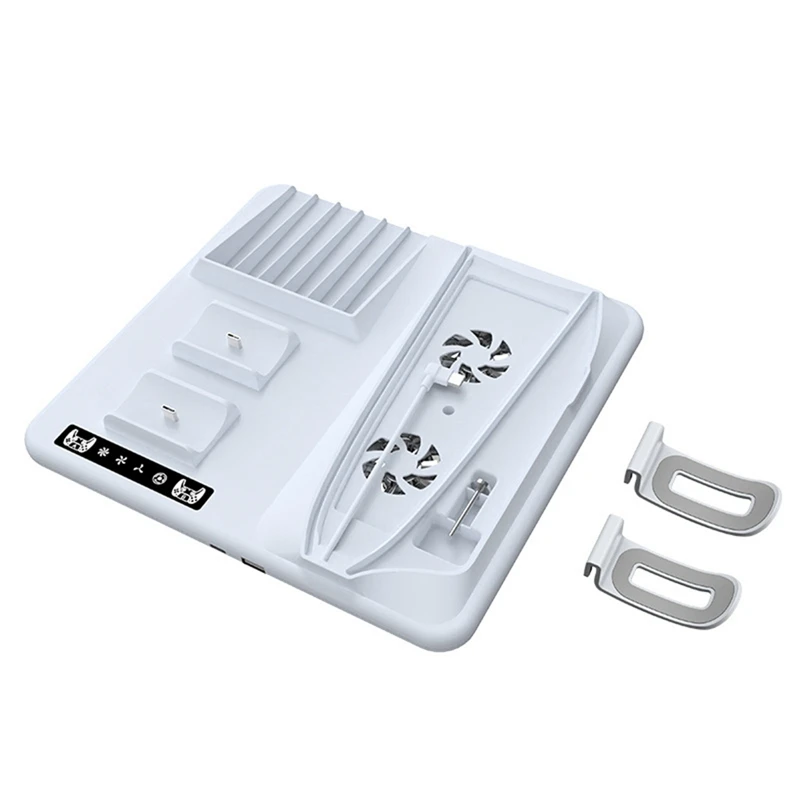 Pre PS5 Slim Stand Base a chladiaci ventilátor s nabíjačkou s nabíjacou stanicou pre ovládač pre PS5 Slim Accessories Dock