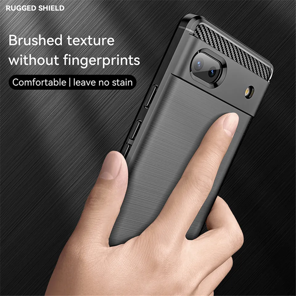 Pre puzdro Google Pixel 6a Luxusné uhlíkové vlákno pokožka Soft Silikone Cover Puzdro pre Google Pixel 6a 6