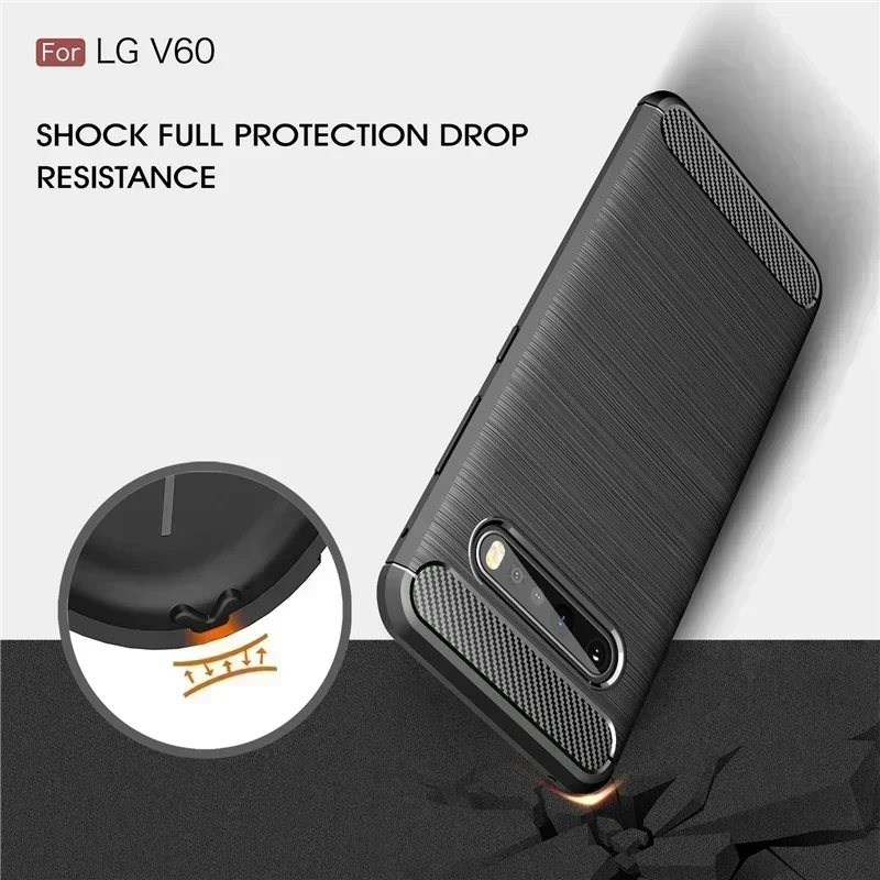Pre puzdro LG V60 Thinq 5G pre LG V60 Thinq 5G 5G proti drsnému brnenému krytu brnenia Silikónový nárazník pre LG V60 THINQ 5G Cover