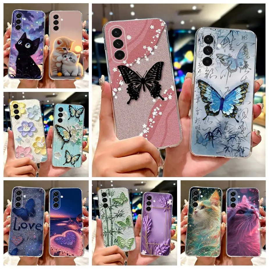 Pre puzdro Samsung Galaxy A36 SM-A336B Nový módny maľovaný kryt mäkký silikónový puzdro pre Samsung A16 A 26 36 56 Galaxy A56 5G Shell