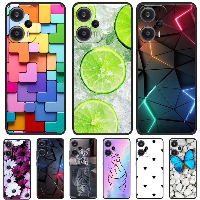 Pre puzdro Xiaomi POCO F5 Soft Soft Silikone Bumre BURDLEFLY PLATOVÝ POLOŽKA PRECO F5 5G PASE POCOF5 5G 2023 NFC Fundas Coque