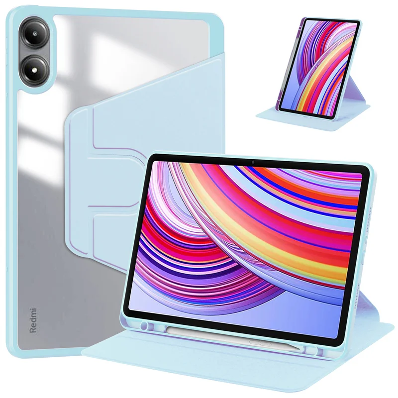 Pre puzdro Xiaomi Redmi Pad Pro s držiteľom pera 360 Rotujúca akrylová čistá tvrdá tableta Funda pre Redmi Pad Pro 12.1 Poco Pad Case