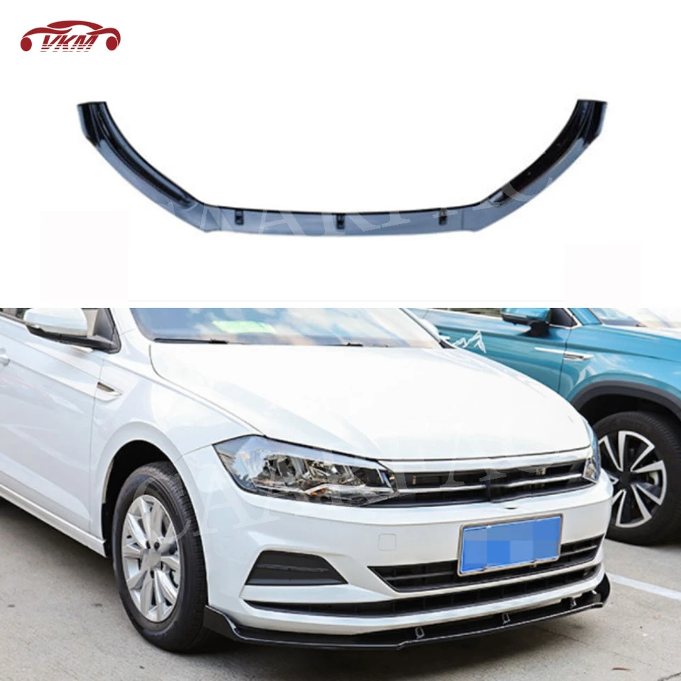 Pre pólo predný nárazník zásielok pre spojler pre Volkswagen VW Polo Plus Hatchback 2019 ABS čierny nárazník brada brada