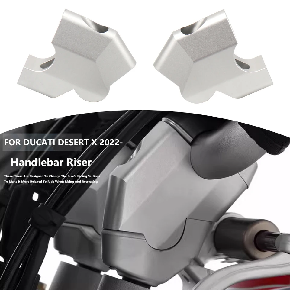 Pre púšť Ducati x púšť púšť x 2022 2023 hliníkový motocykel riadidiel stúpačky stĺpca Rukovina Rukoväť natiahnutia adaptéra Strieborné striebro