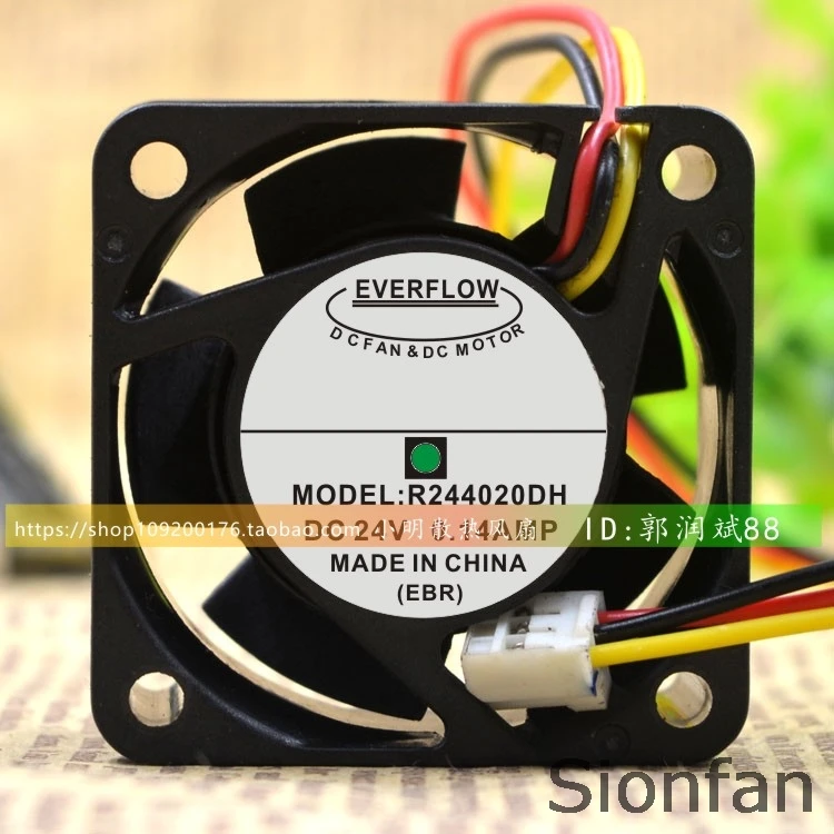 Pre R244020DH DC24V 0,14A Autentický everflow 40*40*20 Test ventilátora 3-drôtového vybavenia fungovanie