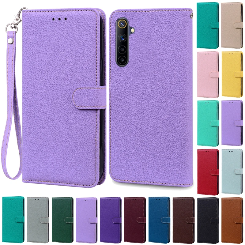 Pre Realme 6 6S puzdro Silikónový kryt kožené flip peňaženky pre puzdro pre Realme 6 Pro Case for Realme6 Realme 6 Pro 6s 6i telefónny kryt