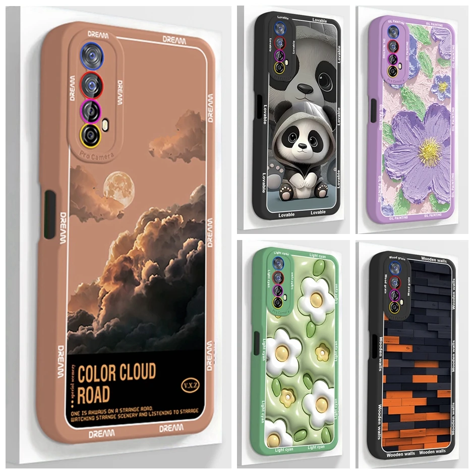 Pre Realme 7 Case Soft Silikone Cuil Cartoon Cover Shell pre Oppo Realme Narzo 20 Pro 30 Narzo30 4G Prípady Nový dizajn Funda