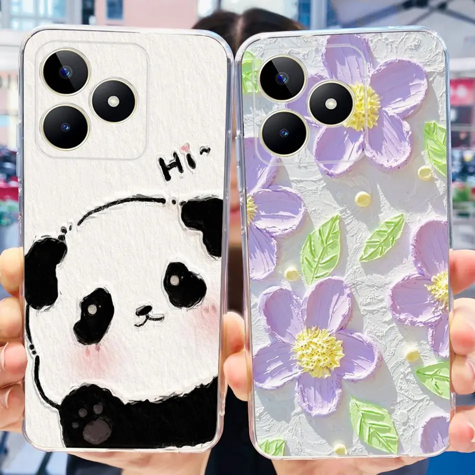 Pre RealMe Note 50 Case Realme Note50 4G RMX3834 2024 Elegantné kvetinové motýľ natreté mäkké silikónové puzdrá TPU