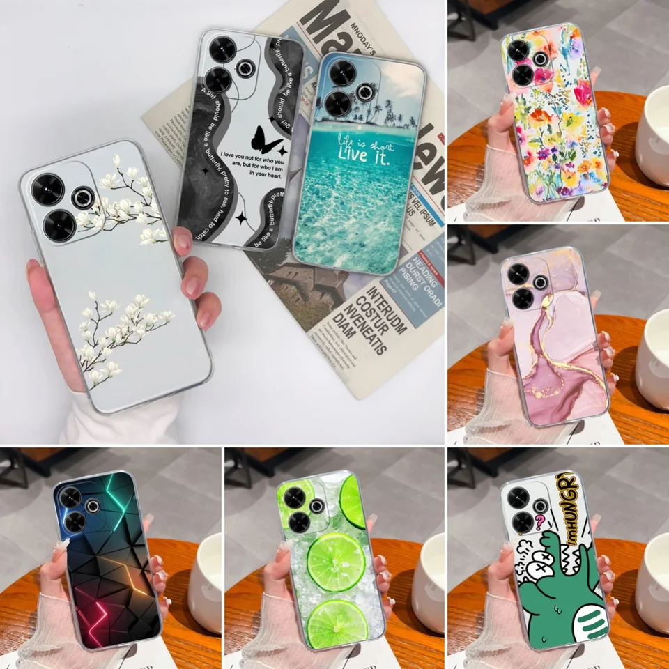 Pre Redmi 13 Pase Telefón Jednoduchý módny priehľadný zadný kryt pre Xiaomi Redmi13 4G Soft TPU Silikónový nárazový nárazník Fundas