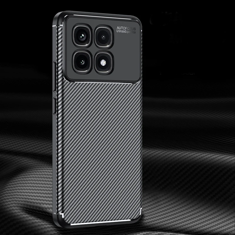Pre Redmi K70 Ultra Case Case Case Uhlík Soft TPU Anti-prsty