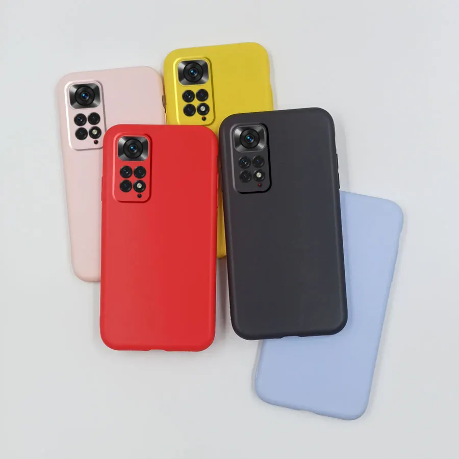 Pre redmi poznámku 11 puzdro čierna ružová červená červená žltá silikón roztomilá matná puzdro pre Xiaomi Redmi Note 11S 11 S Redmi Note11 4G Phone Cover