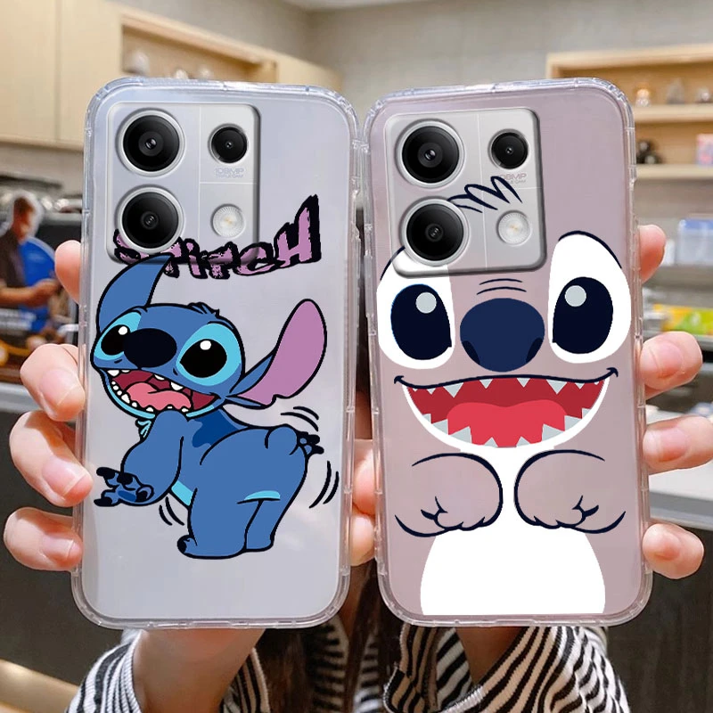 Pre redmi poznámku 13 4G 5G Púzdro telefónu kawaii steh karikatúra roztomilý mäkký TPU Transparentný krycí uhlový fond pre Redmi Note13 CAPA