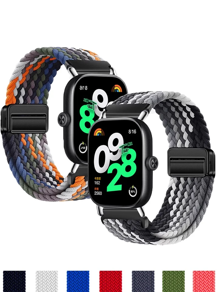 Pre Redmi Watch 4 Strap Actifies Doplnky nastaviteľné magnetické spletené športové nylonové náhradné pásové pásové náramok Miband 8 Pro Band