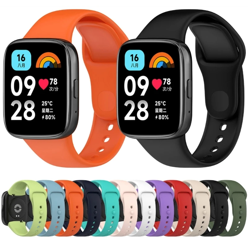 Pre Redmi Watch3 Lite Active for Women Men, Soft Silikone Sports Remeň náhradný remienok pre Smartwatch