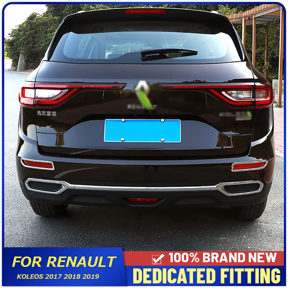 Pre Renault Koleos 2017 2018 2019 CAR CAPE Zadné zadné hmlové oblúky kryt ABS Chrome Tail Bumper Bumper FOG Hmlová nálepka