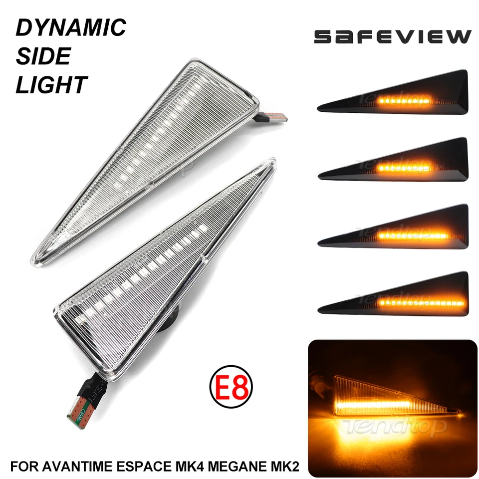 Pre Renault Mk4 vel Satis Wind Avantime Megane 2 Scenic 2 ESPACE 4 Flowing Turning Signal Side Marker Light Light Light Light Light