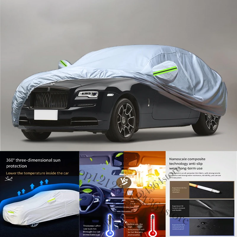 Pre rolls royce wraith fit vonkajšia ochrana plné kryty automobilov snehový kryt Sunshade Nepložitý prachový nepremokavý kryt exteriéru automobilu