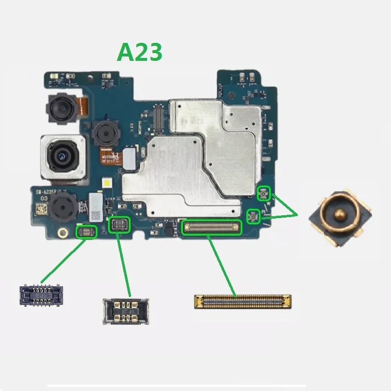 Pre Samsung A23 SM-A235 / A23 5G SM-A236 LCD FPC Plug Signal Signal Signal Signal PCB Mainboard USB doska