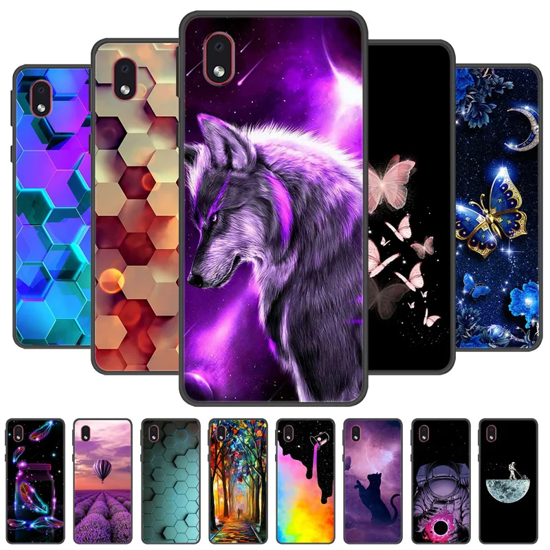 Pre Samsung Galaxy A01 Core Case Black Ochranné mäkké kremíkové puzdro kremíka pre puzdro pre Samsung A01 A02 M01 Jadrový nárazník