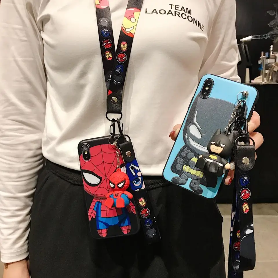 Pre Samsung Galaxy A13 A14 A03 A04 A23 A32 A23 A33 A52 A72 A34 A54 A73 Spiderman puzdro s držiakom lano.