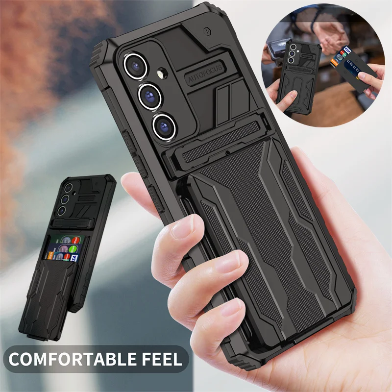 Pre Samsung Galaxy A14 A34 A54 5G Armor Armor Kickstand s puzdrom pre držiak na držiaky karty pre Samsung A24 4G A 14 34 54 zadný kryt