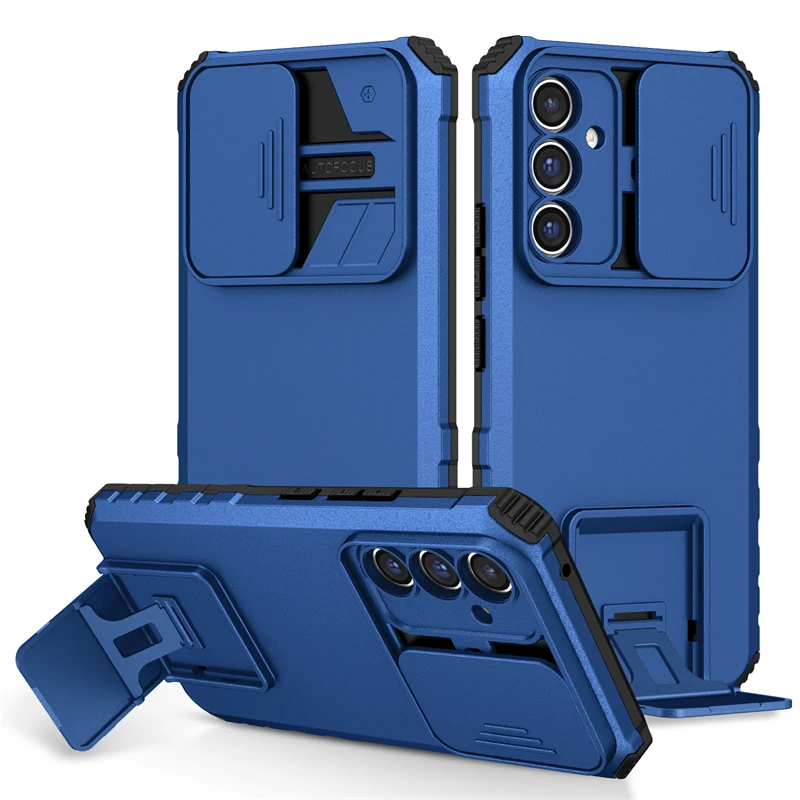Pre Samsung Galaxy A14 A34 A54 5G Pase Armor Armor Slider Camera Chrániče pre puzdro Samsung A24 4G A25 A15 A04 A Cover