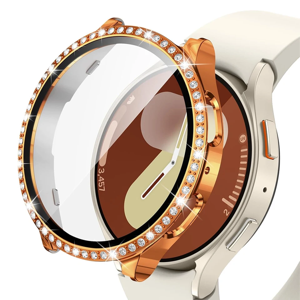 Pre samsung galaxy hodinky 7 puzdro 44 mm 40 mm príslušenstvo bling Diamond Screen Protector Temperovaný sklenený nárazník Galaxy Watch 7 Cover 7