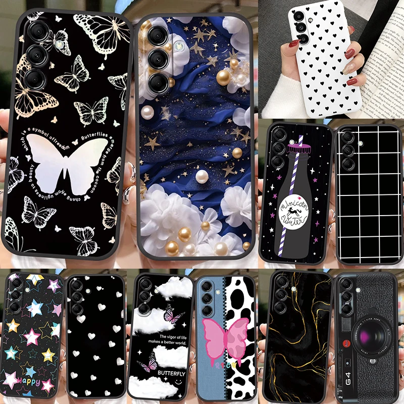 Pre Samsung Galaxy M13 M14 M15 F15 C55 F55 F23 M23 M34 M35 M54 M55 5G Cute Black Black Fashion Populárny chrbát Soft