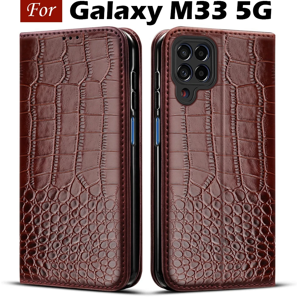 Pre Samsung Galaxy M33 5G Držitie kariet Držiteľ kože kožené kníhky kniha Sumsung M 33 33 m M336B Shock odolný flip telefón Coque Coque