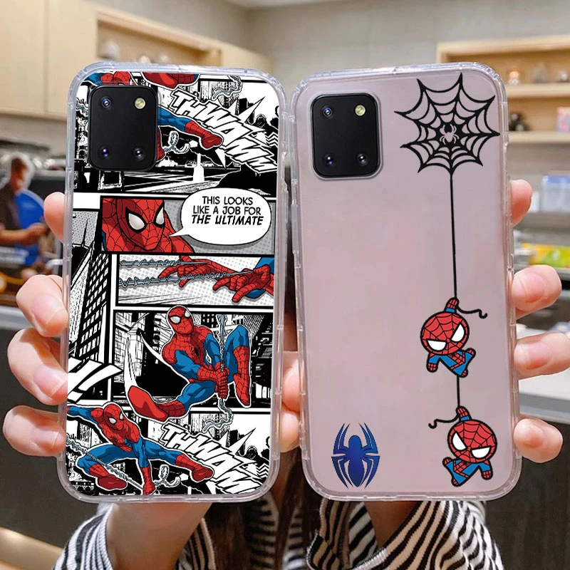 Pre Samsung Galaxy Note 10 Lite Case Cartoon Marvel Matte Cover Spiderman Anime Cartoon Funda pre Samsung Note10 Lite Capa Clear