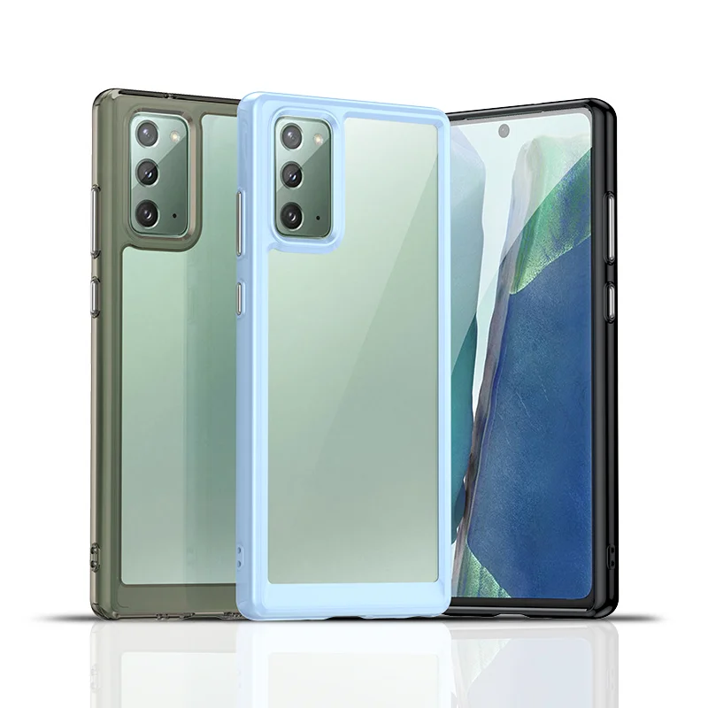 Pre Samsung Galaxy Note20 N980F Pase Shock -odolný silikón TPU Čistý tvrdý kryt telefónu pre telefón Samsung Galaxy Note 20