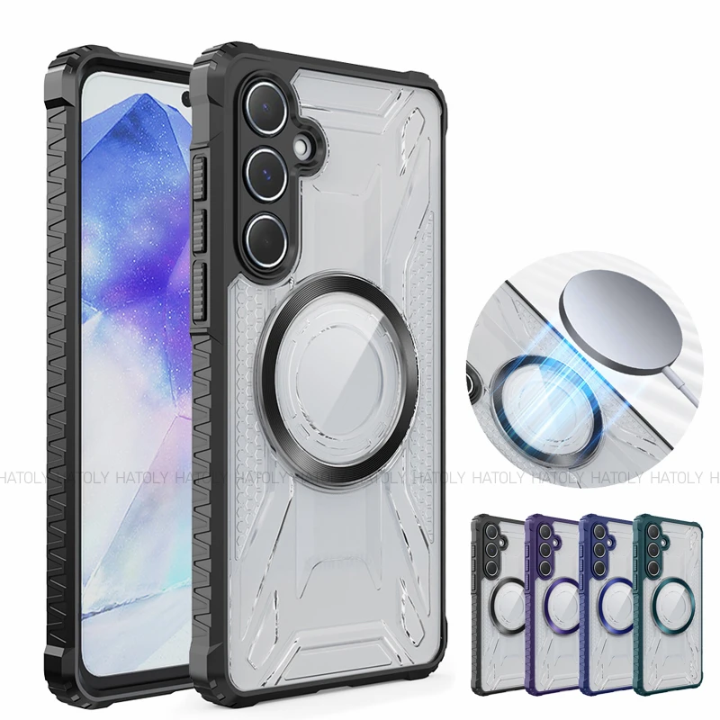 Pre Samsung Galaxy Quantum 5 puzdro Samsung Galaxy Quantum 5 kryt Magsafe bezdrôtové nabíjanie Clear PC Phone Cover Galaxy Quantum 5
