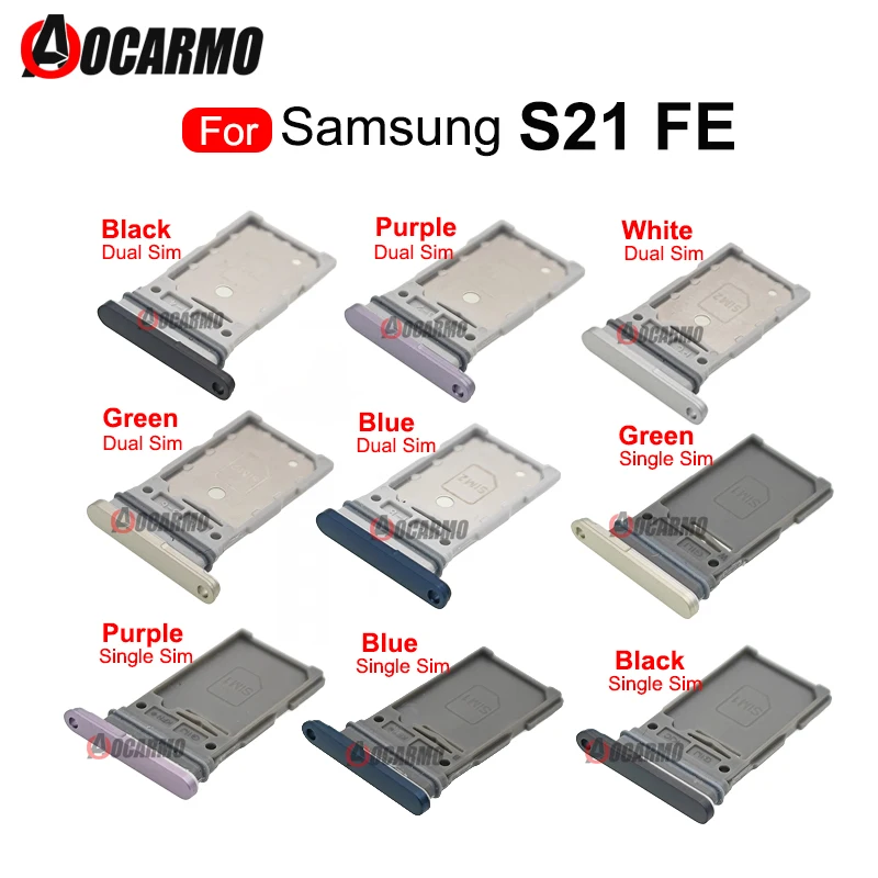 Pre Samsung Galaxy S21 Fe Single Dual SIM karta SIM SIM SIM SIM TRAY DOPLATNÝ DORUČNÝ DORUČNÝ ČASŤ