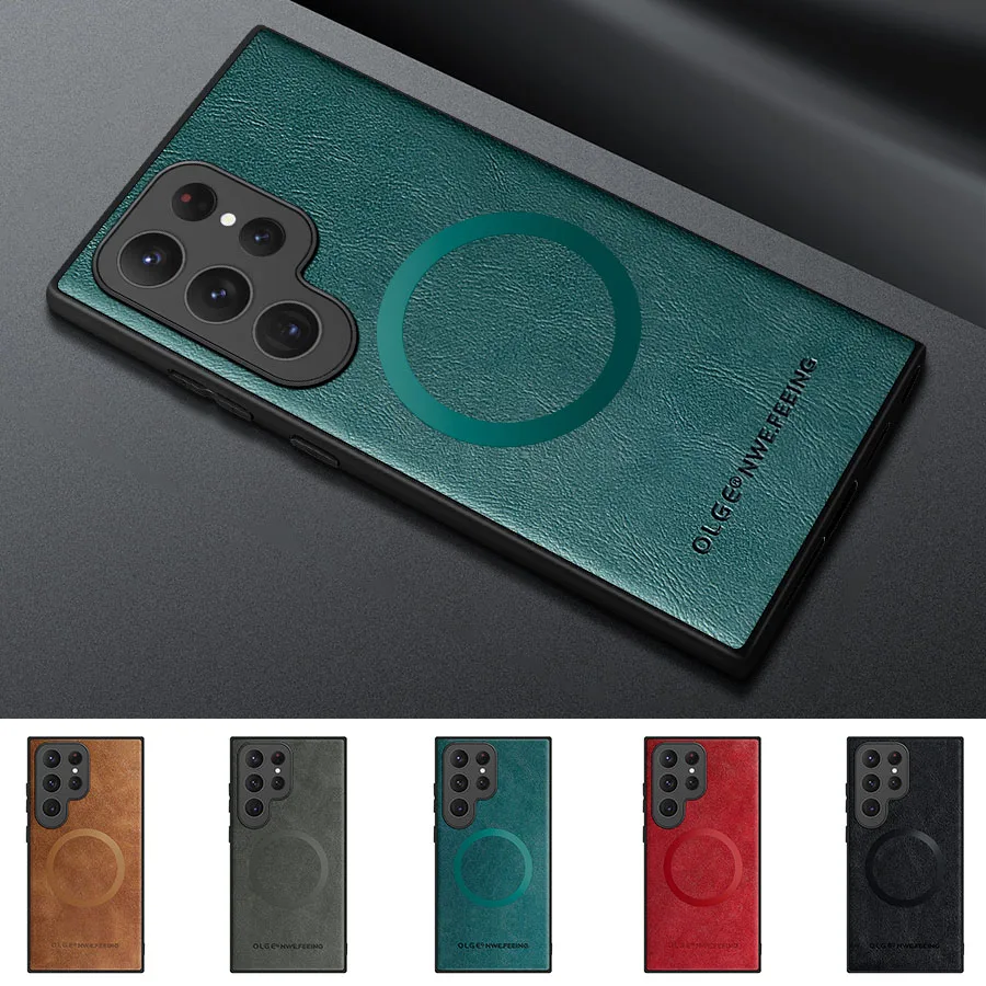 Pre Samsung Galaxy S24 Plus Pase Leather Back Cover Galaxy S25 S20 Ultra Phone Case pre Samsung S21 S22 S23 Fe 5G Luxusný kryt