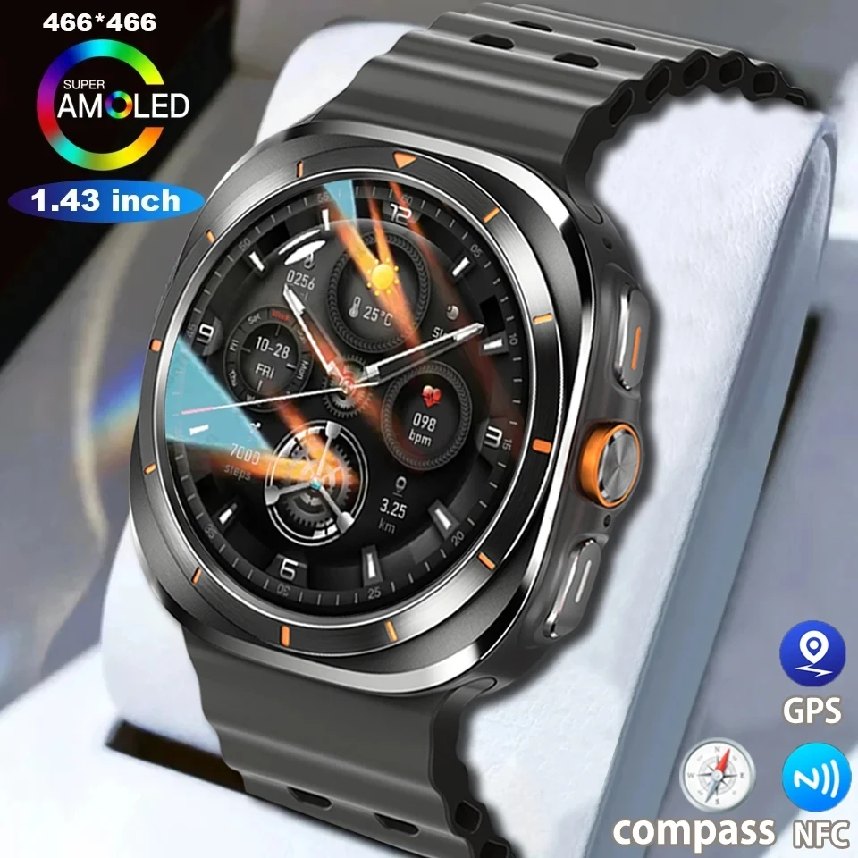 Pre Samsung Galaxy Watch 7 Classic Smart Watch Men Men Women Custom Dial HD Amoled Voice Call Call Real GPS Tracker Sport Watchs 2024 NOVINKA