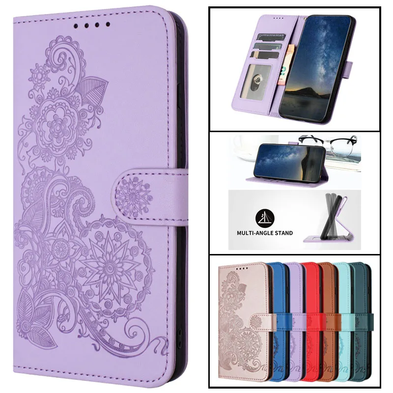 Pre Samsung Galaxy Xcovover 6 Pro Case Retro Flower Paisley Leather Pase pre Samsung X Cover6 PRO Xcovover 5 4 4S Phone Cover