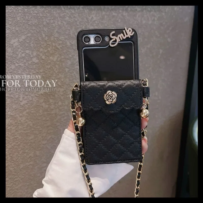 Pre Samsung Galaxy Z Flip 6 5 4 3 Flip6 flip5 flip3 flip3 5G Crossbody Case Peňaženka Karlet Držiteľ karty držiak