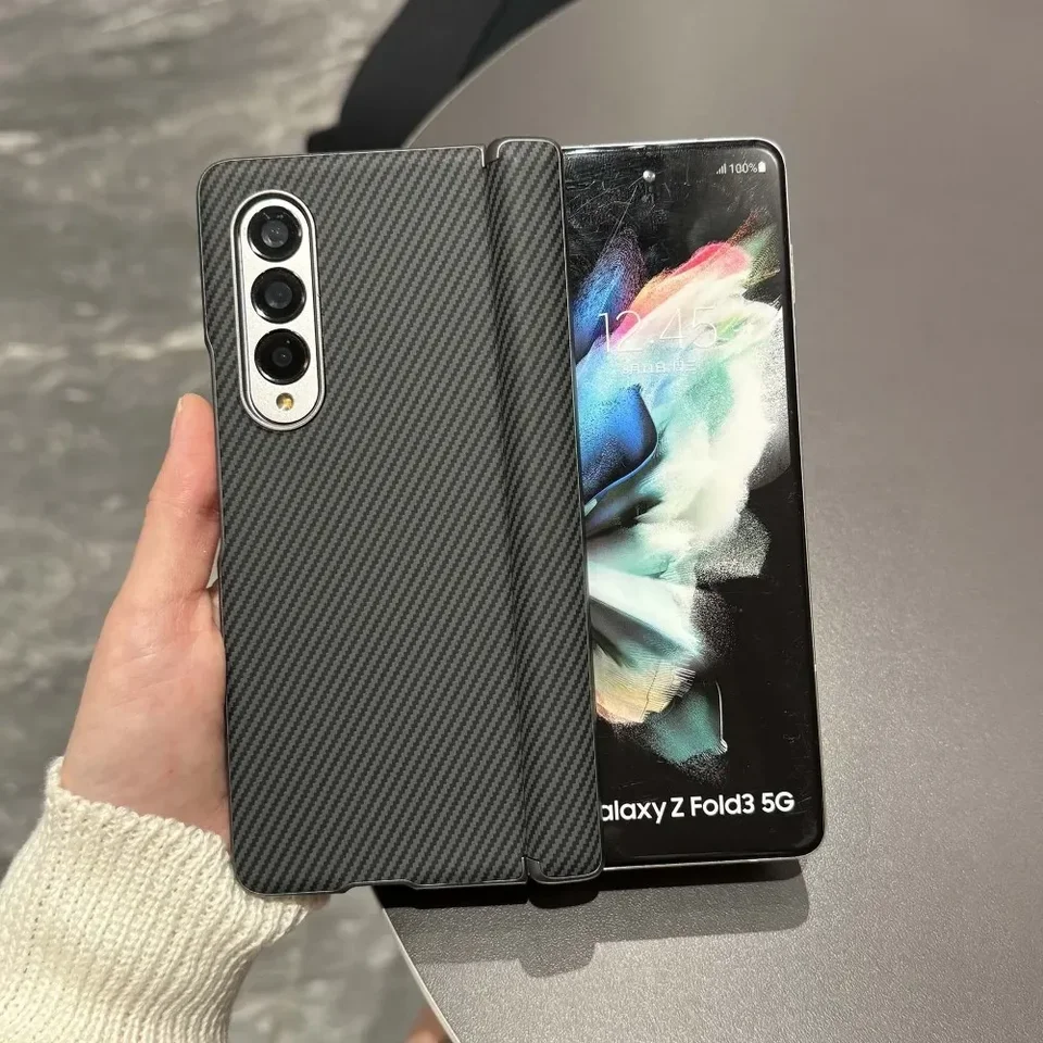 Pre Samsung Galaxy Z Fold 4 3 Imitácia prípadu Imitácia uhlíkových vlákien Magnetický záves sklápací nárazový nárazový plastický kryt Plastové príslušenstvo