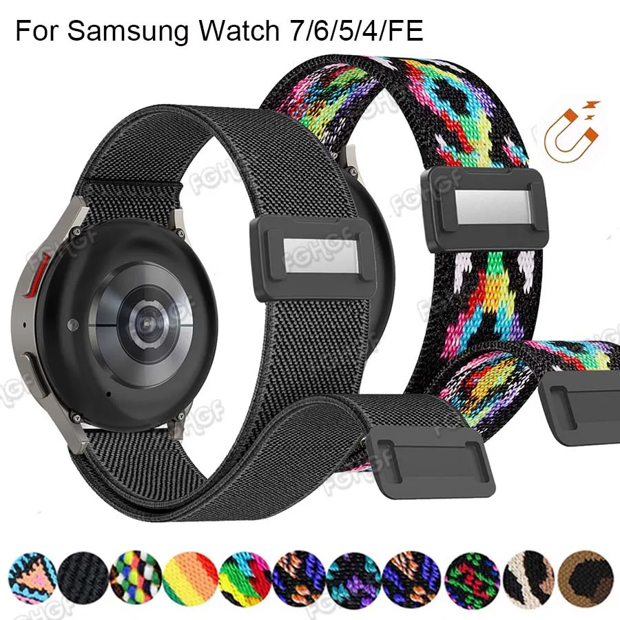 Pre Samsung Watch 7 Fe 6 5 4 44 mm 40 mm Classic 47 mm 46 mm 43 mm 42 mm remienok Nylon Nylon náramok pre Galaxy Watch 5 Pro Band