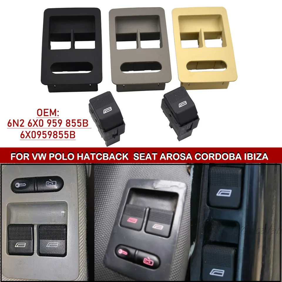 Pre sedadlo Cordoba Ibiza VW Volkswagen Lupo Polo Electric Window Switch Single Console Panel Cover 6x0 959 855B/6x0959855b