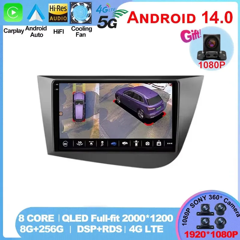 Pre sedadlo Leon 2 Mk2 2005 - 2012 Navigation GPS 4G CarPlay Head Unit 9 