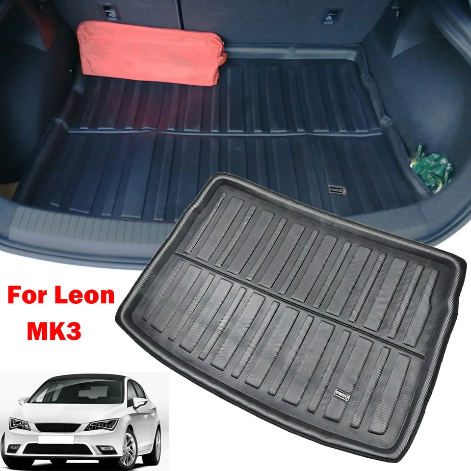 Pre sedadlo Leon 3 MK3 5F Cupra 2013 - 2020 Car Boot Liner Mat Cargo Tray Trunk Podlahový koberec bahenný klapka 2014 2015 2016 2017 2018 2018 2019