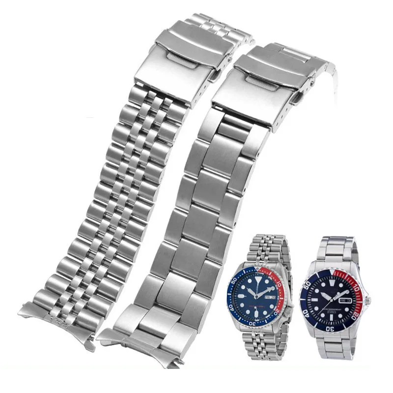 Pre Seiko č. 5 SKX009/007 SKX175/SKX173 Solid z nehrdzavejúcej ocele kovový remienok 20 mm 22 mm hodinky doplnky hodinkový pás náramok